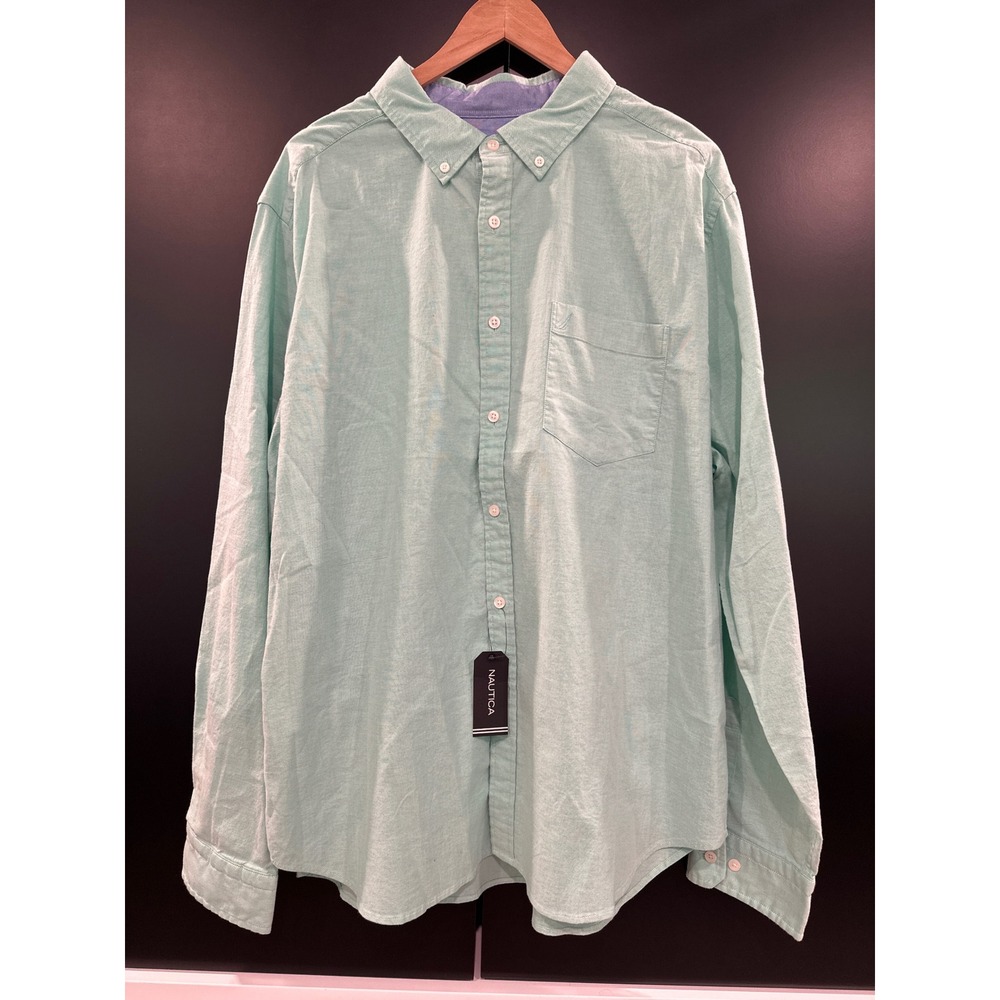 Nautica Mens XXL Mint Sprig Green Classic Fit Stretch Oxford Shirt WR8390 NWT